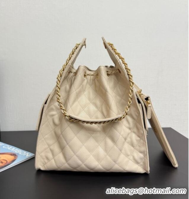 New Design Chanel 25 Grained Calfskin Medium Handbag AS5311 Light Beige 2025