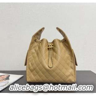 Famous Brand Chanel 25 Grained Calfskin Medium Handbag AS5311 Dark Beige 2025