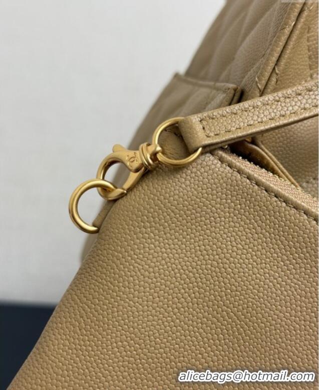 Famous Brand Chanel 25 Grained Calfskin Medium Handbag AS5311 Dark Beige 2025