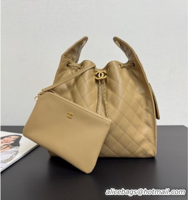 Famous Brand Chanel 25 Grained Calfskin Medium Handbag AS5311 Dark Beige 2025