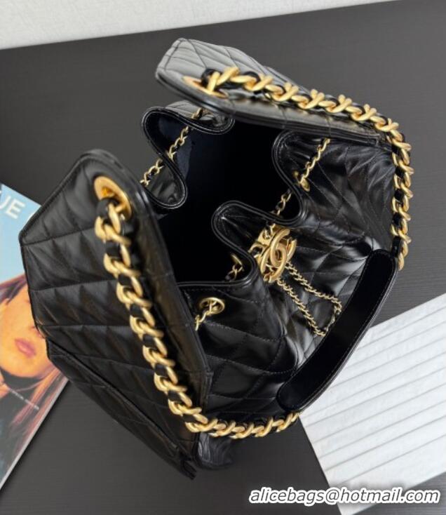 Famous Brand Chanel 25 Lambskin Medium Handbag AS5311 Black 2025