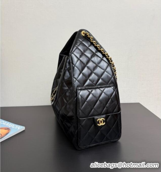 Famous Brand Chanel 25 Lambskin Medium Handbag AS5311 Black 2025