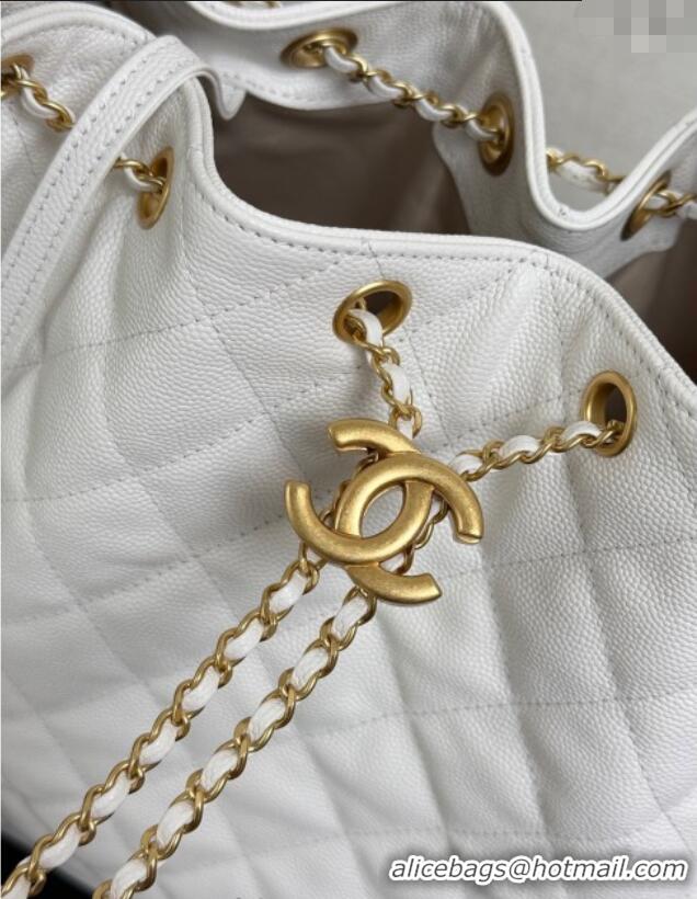 Fashion Discount Chanel 25 Grained Calfskin Medium Handbag AS5311 White 2025