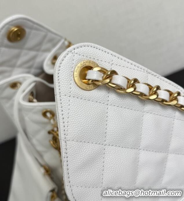 Fashion Discount Chanel 25 Grained Calfskin Medium Handbag AS5311 White 2025