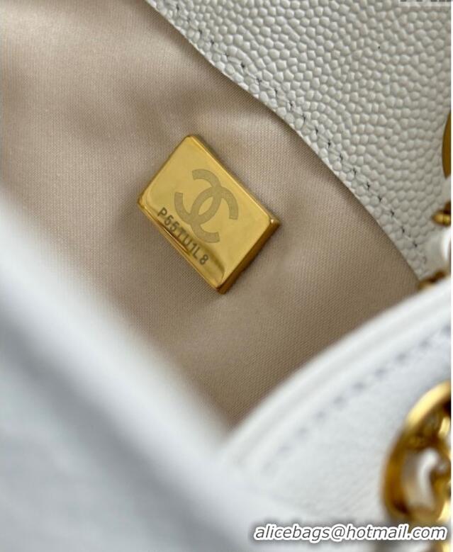 Fashion Discount Chanel 25 Grained Calfskin Medium Handbag AS5311 White 2025