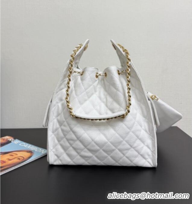 Fashion Discount Chanel 25 Grained Calfskin Medium Handbag AS5311 White 2025
