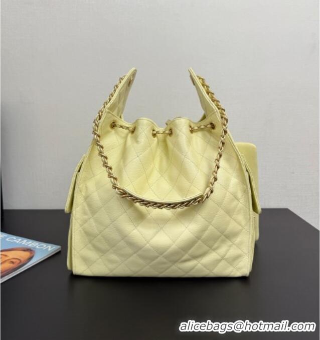 Promotional Chanel 25 Grained Calfskin Medium Handbag AS5311 Light Yellow 2025