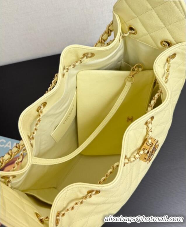 Promotional Chanel 25 Grained Calfskin Medium Handbag AS5311 Light Yellow 2025