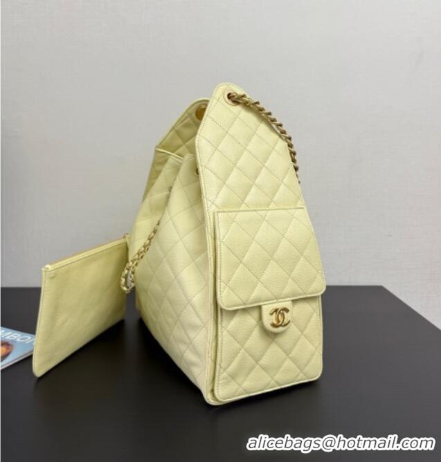 Promotional Chanel 25 Grained Calfskin Medium Handbag AS5311 Light Yellow 2025
