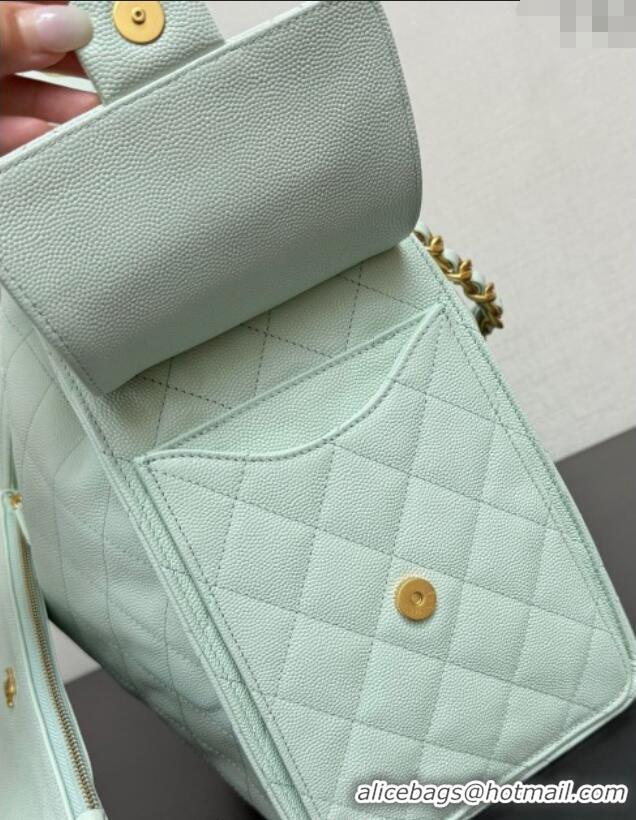 Low Price Chanel 25 Grained Calfskin Medium Handbag AS5311 Light Green 2025