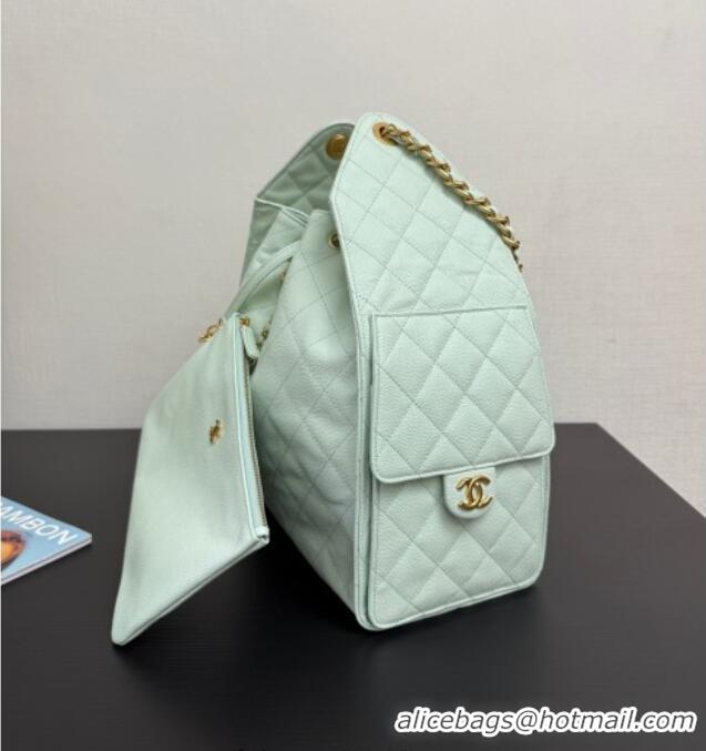 Low Price Chanel 25 Grained Calfskin Medium Handbag AS5311 Light Green 2025