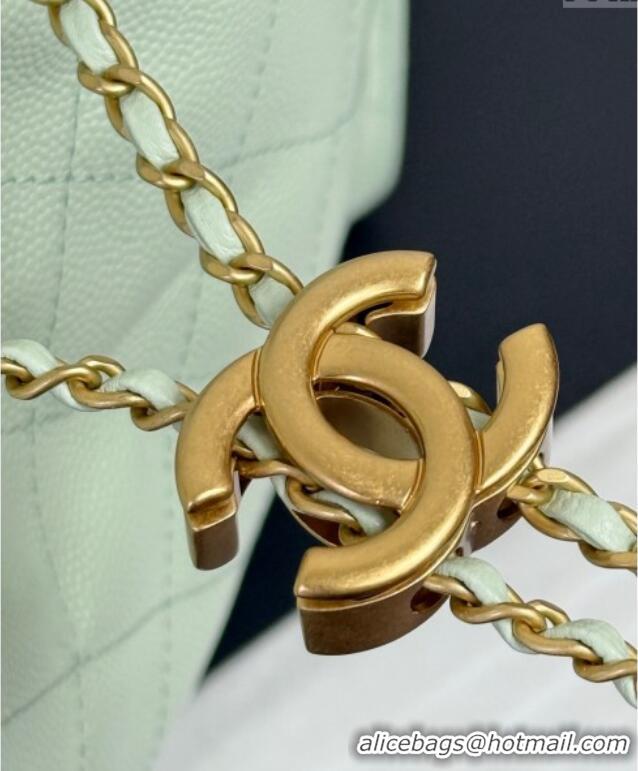 Low Price Chanel 25 Grained Calfskin Medium Handbag AS5311 Light Green 2025