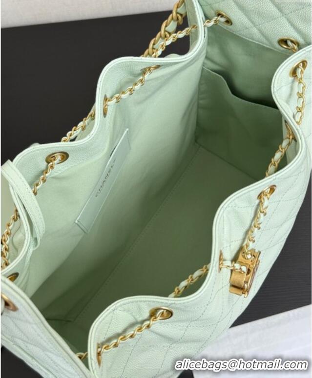 Low Price Chanel 25 Grained Calfskin Medium Handbag AS5311 Light Green 2025