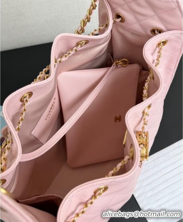 Super Quality Chanel 25 Grained Calfskin Medium Handbag AS5311 Light Pink 2025