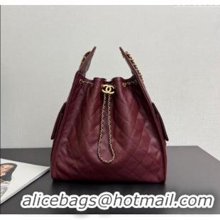 Shop Popular Chanel 25 Grained Calfskin Medium Handbag AS5311 Dark Burgundy 2025