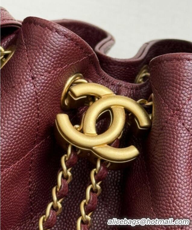 Shop Popular Chanel 25 Grained Calfskin Medium Handbag AS5311 Dark Burgundy 2025