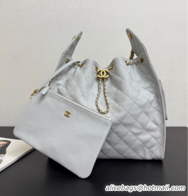 Good Product Chanel 25 Grained Calfskin Medium Handbag AS5311 Light Grey 2025