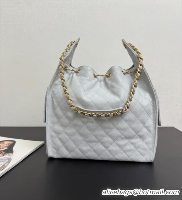 Good Product Chanel 25 Grained Calfskin Medium Handbag AS5311 Light Grey 2025