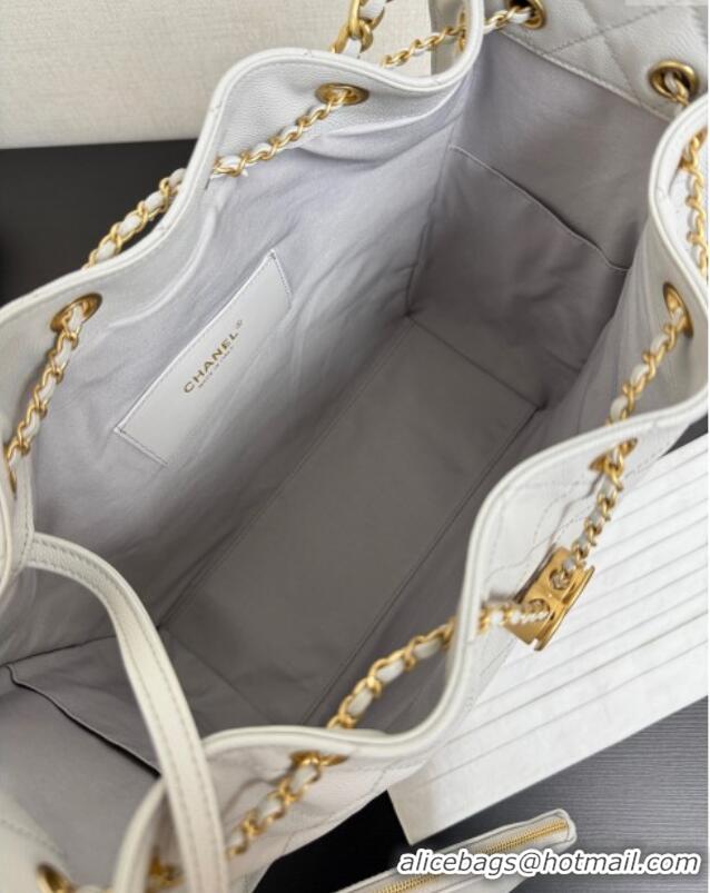 Good Product Chanel 25 Grained Calfskin Medium Handbag AS5311 Light Grey 2025