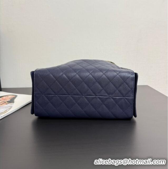 Good Quality Chanel 25 Grained Calfskin Medium Handbag AS5311 Navy Blue 2025
