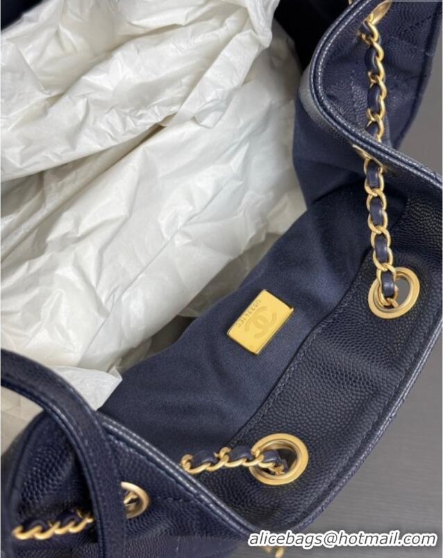 Good Quality Chanel 25 Grained Calfskin Medium Handbag AS5311 Navy Blue 2025