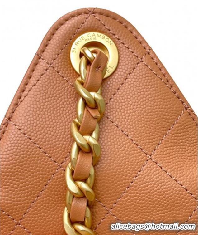 Unique Grade Chanel 25 Grained Calfskin Medium Handbag AS5311 Light Brown 2025
