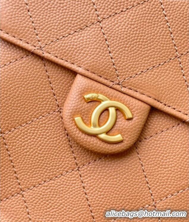 Unique Grade Chanel 25 Grained Calfskin Medium Handbag AS5311 Light Brown 2025