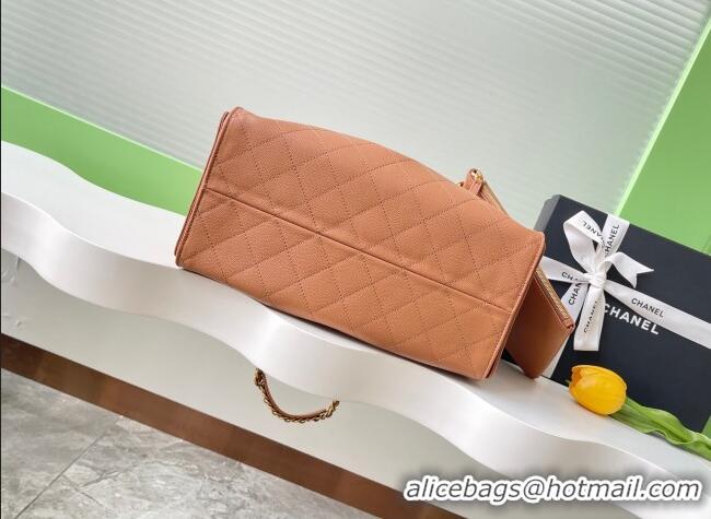 Unique Grade Chanel 25 Grained Calfskin Medium Handbag AS5311 Light Brown 2025
