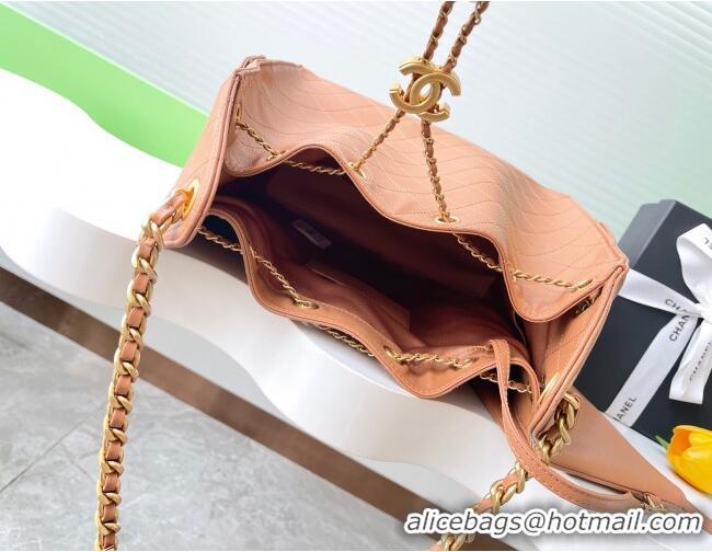 Unique Grade Chanel 25 Grained Calfskin Medium Handbag AS5311 Light Brown 2025