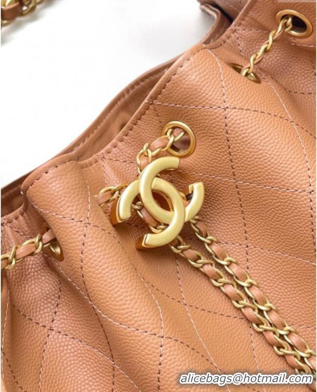 Unique Grade Chanel 25 Grained Calfskin Medium Handbag AS5311 Light Brown 2025