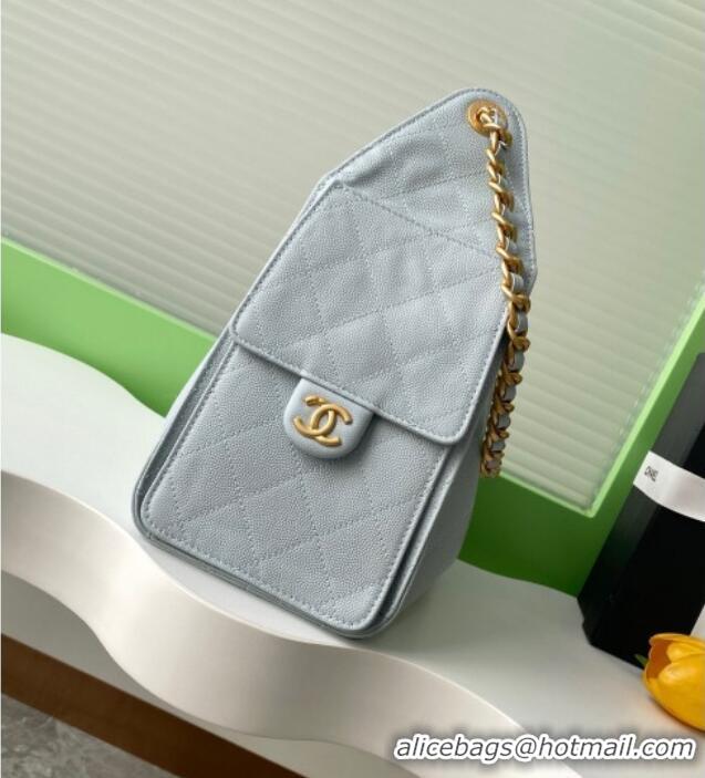 Big Discount Chanel 25 Small Handbag in Grained Calfskin AS5293 Dusty Blue 2025
