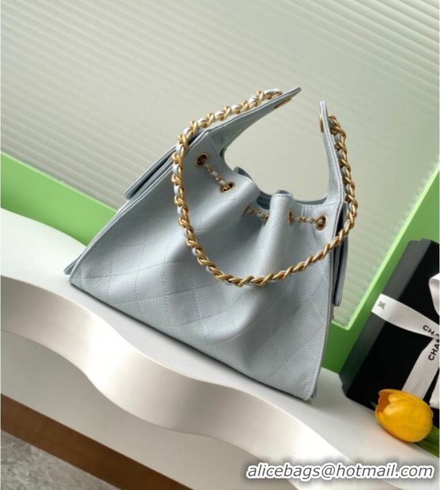 Big Discount Chanel 25 Small Handbag in Grained Calfskin AS5293 Dusty Blue 2025