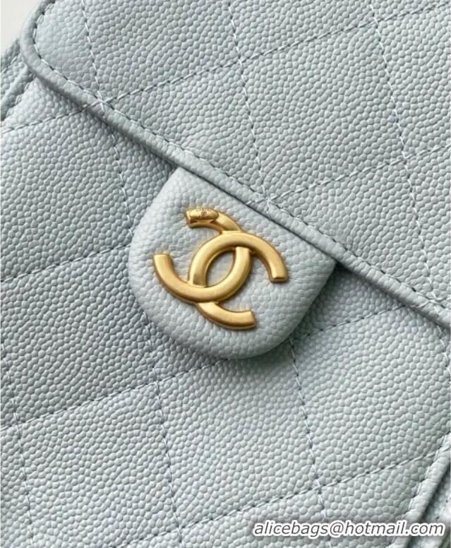 Big Discount Chanel 25 Small Handbag in Grained Calfskin AS5293 Dusty Blue 2025
