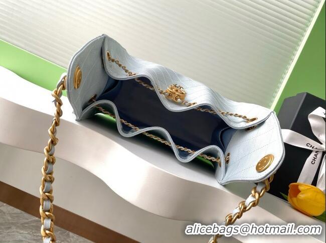 Big Discount Chanel 25 Small Handbag in Grained Calfskin AS5293 Dusty Blue 2025