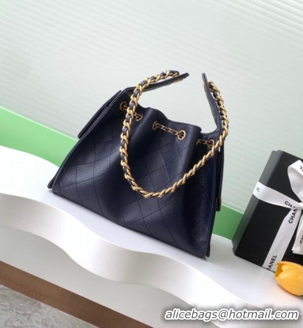 Buy Discount Chanel 25 Small Handbag in Grained Calfskin AS5293 Dark Blue 2025