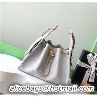 Classic Grade Chanel 25 Small Handbag in Grained Calfskin AS5293 Light Grey 2025