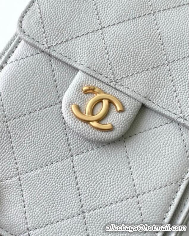 Classic Grade Chanel 25 Small Handbag in Grained Calfskin AS5293 Light Grey 2025