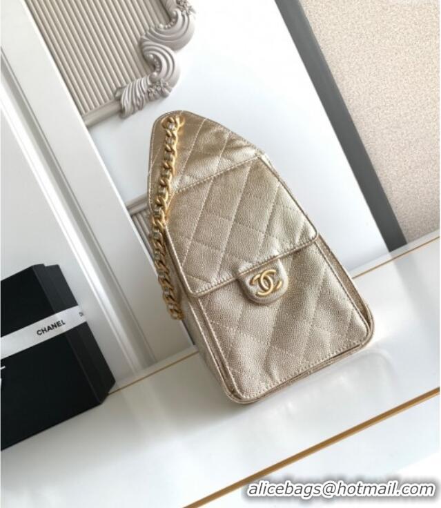 Low Cost Chanel 25 Small Handbag in Grained Calfskin AS5293 Light Gold 2025