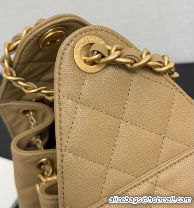 Top Quality Chanel 25 Small Handbag in Grained Calfskin AS5293 Dark Beige 2025