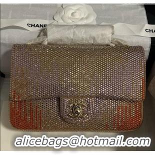 Famous Brand Chanel Strass Flap Bag CH081201 Gold/Purple/Orange 2025