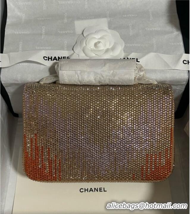 Famous Brand Chanel Strass Flap Bag CH081201 Gold/Purple/Orange 2025