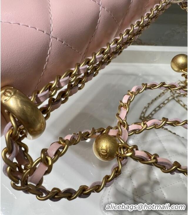 Promotional Chanel Shiny Calfskin Wallet On Chain WOC AP2289 Light Pink 2025