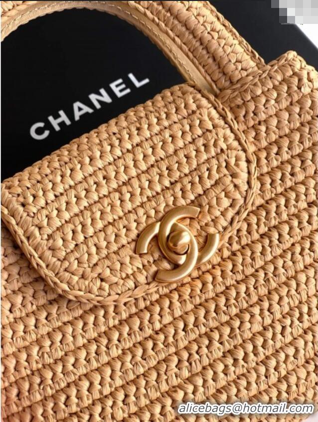 Pretty Style Chanel Straw-Like Mini Kelly Shopping Bag AS4416 Khaki 2025