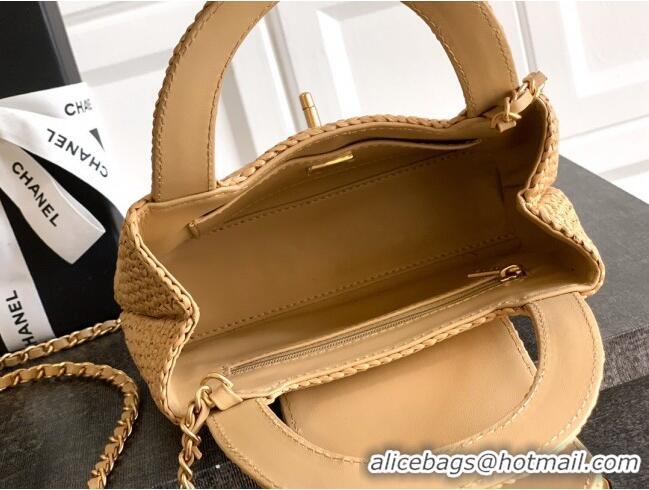 Pretty Style Chanel Straw-Like Mini Kelly Shopping Bag AS4416 Khaki 2025
