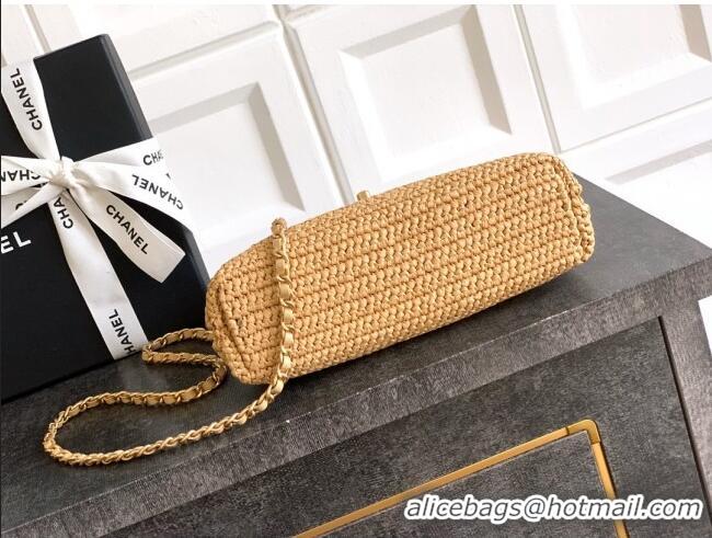 Pretty Style Chanel Straw-Like Mini Kelly Shopping Bag AS4416 Khaki 2025