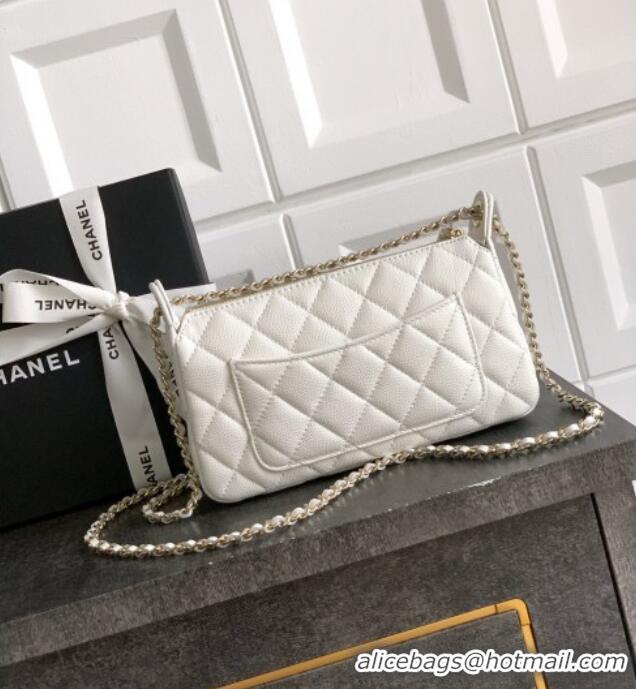 Best Grade Chanel Grained Calfskin Hobo Bag CH081101 White 2025