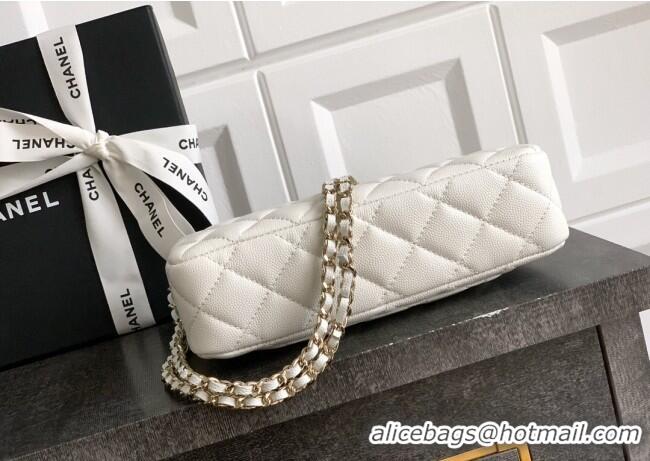 Best Grade Chanel Grained Calfskin Hobo Bag CH081101 White 2025