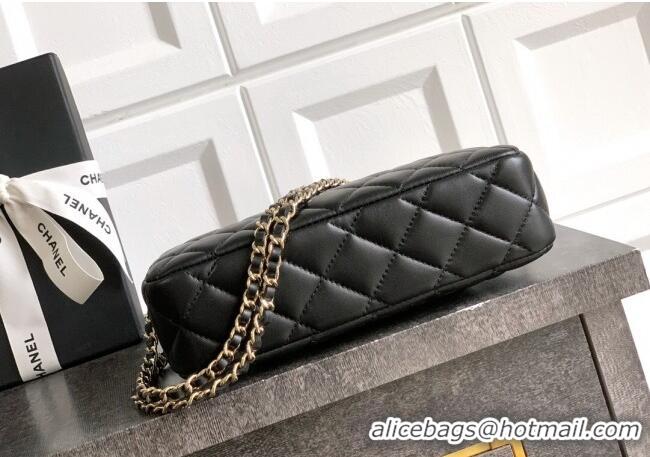 New Fashion Chanel Lambskin Hobo Bag CH081101 Black 2025