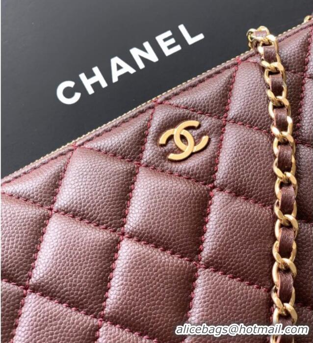 Top Grade Chanel Grained Calfskin Hobo Bag CH081101 Coffee Brown 2025