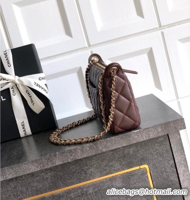 Top Grade Chanel Grained Calfskin Hobo Bag CH081101 Coffee Brown 2025
